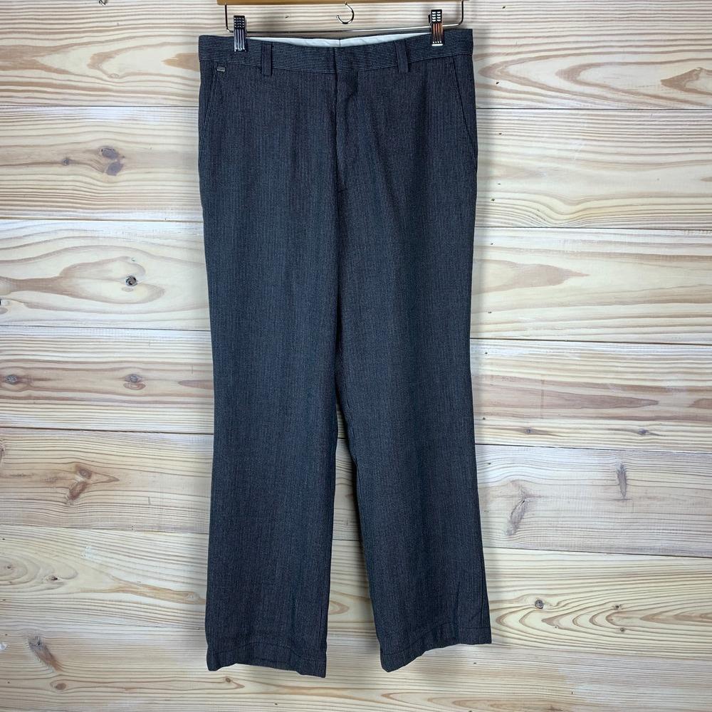 Lacoste Dress Pants Mens 32 Navy Striped Cotton Business Casual